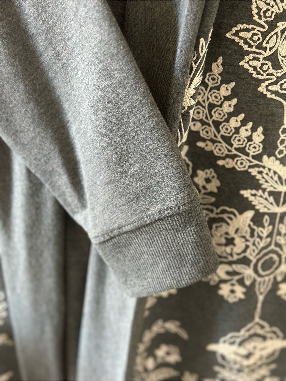 Soft Surroundings charcoal gray open-front knit kimono duster size L - Picture 5 of 8